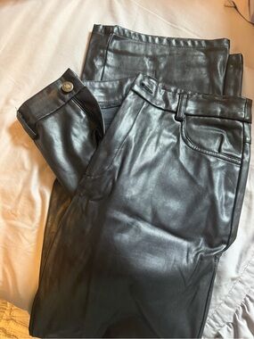 SHEIN Black Faux Leather Pants